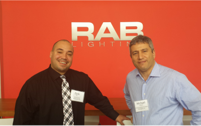 AIES Salesmen Zack Isla and Michael Hoexter Visit RAB Lighting